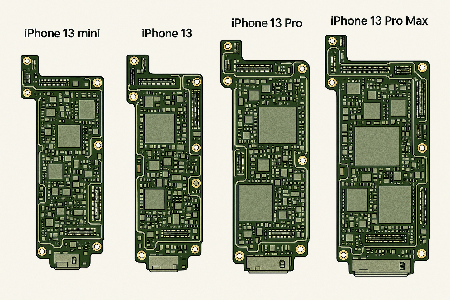 placa madre de iphone 13 mini, 13, 13 pro y 13 Pro Mx