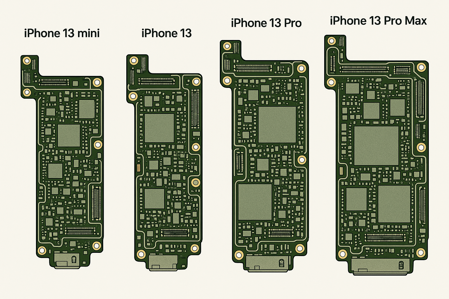 placa madre de iphone 13 mini, 13, 13 pro y 13 Pro Mx